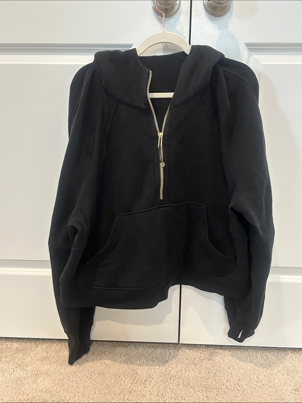 Lululemon Scuba Oversized Half Zip Black/gold zip